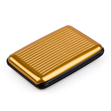 Hinged business card case, black matte finish inside. Business Id Credit Card Holder Wallet Aluminum Metal Case ...