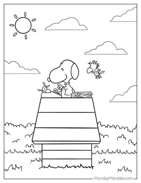 Peanuts Snoopy Coloring Pages Free Pdf Printables Coloring Library