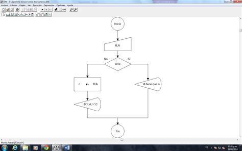 Programacion Basica Diagrama De Flujo Division De Dos Numeros En Dfd