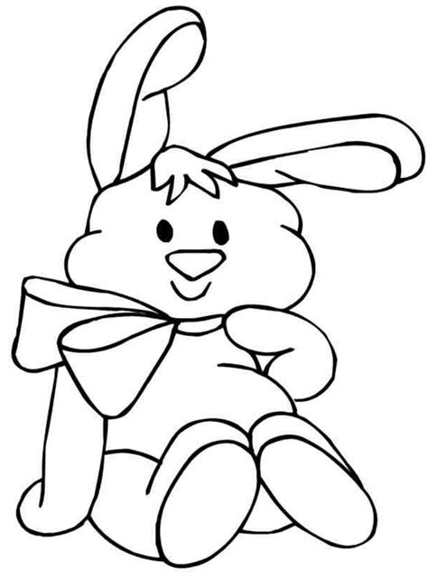 This option is good for easter since the bunny is holding an egg in one hand and a paint brush in the other. Rabbit Line Art - Cliparts.co
