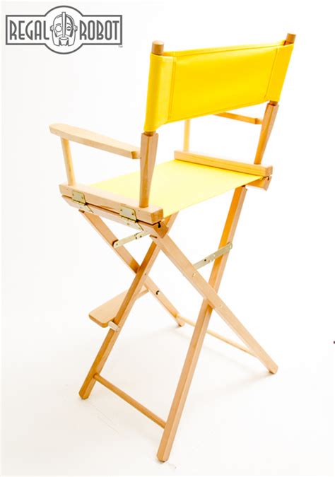 Multicolor/blue white stripe/black/white/blue the smaller one: 30″ Bar Height Directors Chair - Regal Robot