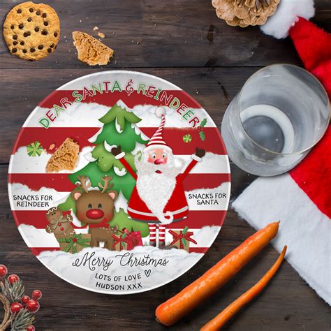 Personalised Santa Cookies And Treats Christmas Eve Plate