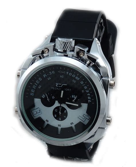 Buy Tecno Sport Mens Unique Style Square Black Leather Watch In Cheap Price On