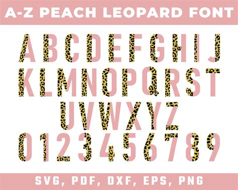 Leopard Font Svg Leopard Font For Cricut Leopard Font Png Etsy