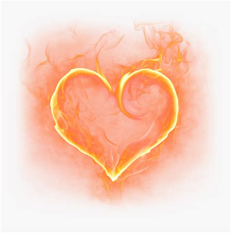 Art Fire Heart Effects Stickers Transparent Fire Heart Png Png