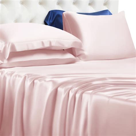Light Pink Silk Fitted Sheet Silk Fitted Sheet Silk Sheets Satin Bedding Linen Bedding Bed
