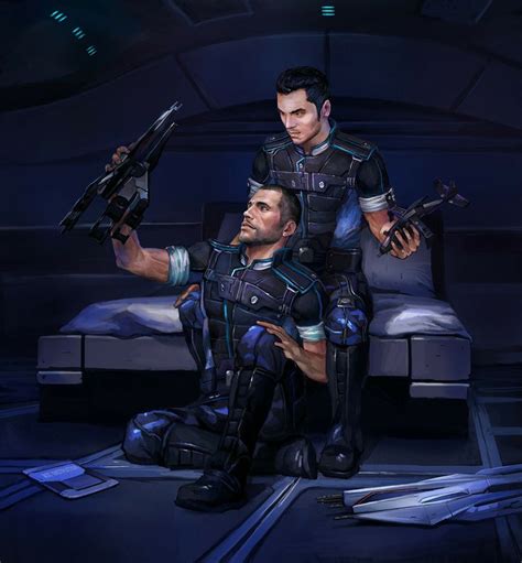 Commander John Shepard And Major Kaidan Alenko Take A Break From Saving