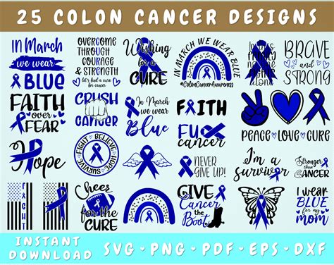 Colon Cancer Awareness Svg Bundle Colon Cancer Ribbon Svg By