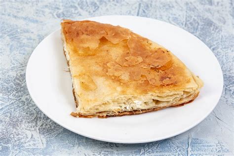 Traditional Balkan Cheese Pie Burek Served On The Plate Creative