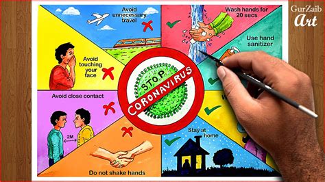 They should only repeat ideas, concepts and practices that have already when creating your own safety poster, it's tempting to pull images from the internet. How to draw Coronavirus awareness drawing || COVID19 ...
