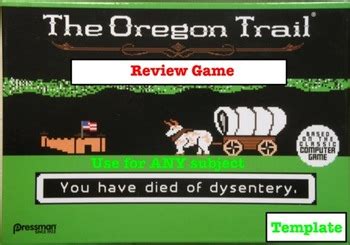 The player is invited to establish a settlement and turn it into one of the largest cities in those parts. Oregon Trail Review Game Template! Can be used with ANY ...