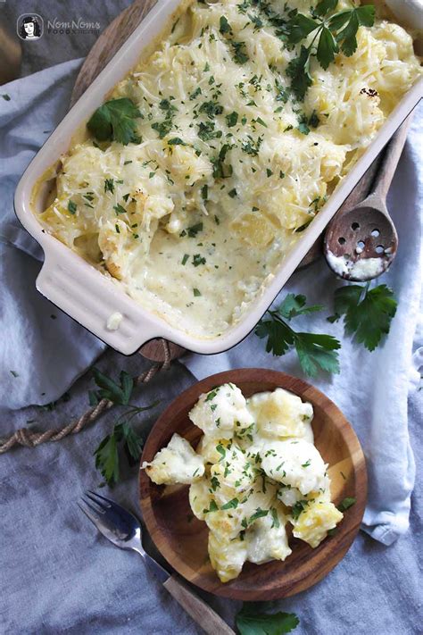 Cremiger und veganer Blumenkohl- Kartoffel-Auflauf