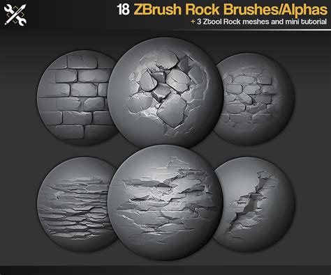 Artstation Zbrushsp 18 Rock Brushes 3 Ztool Rocks Vol1 Brushes