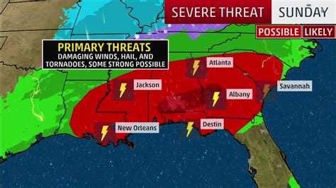Severe Thunderstorms Including A Few Tornadoes Possible In The South