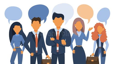 People Talk Using Speech Bubble Group Of Business People Stock Vector