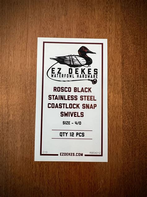 Rosco Black Stainless Steel Coastlock Snap Swivel Size 40 Ezdekes