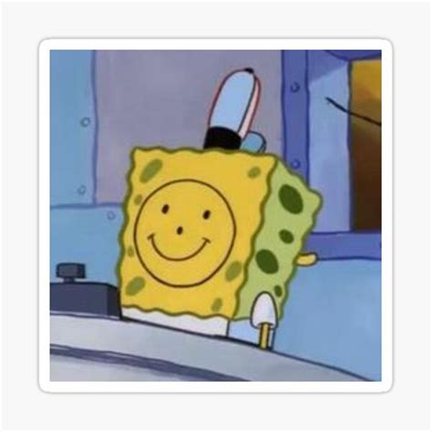 Spongebob Smiley Face Sticker Sticker By Ethanjbury Redbubble