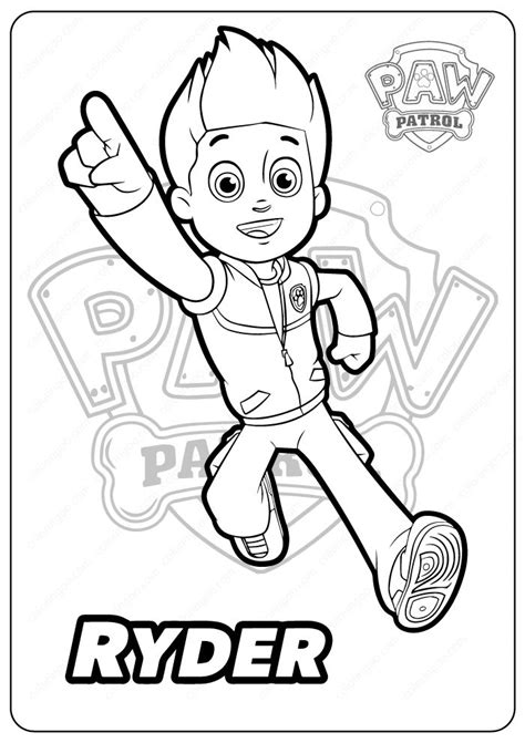 The Cartoon Character Ryder From Paw Patrol Coloring Page
