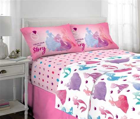Disney Princess Sheet Set Kids Bedding 4 Piece Full Size Walmart