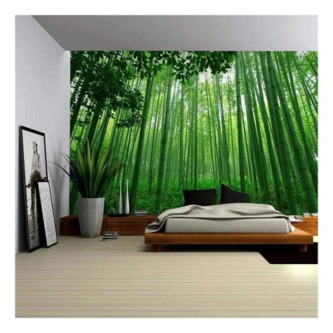 Wall26 Close Up View Into A Pure Green Bamboo Forest Wall Mural