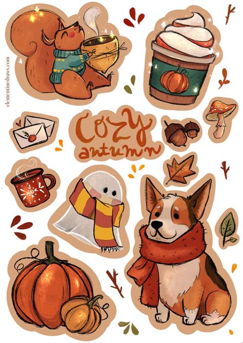 Autumn Theme Sticker PNG