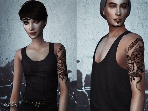 The Sims Resource Snake Tattoo By Paogae Sims 4 Downloads Gambaran