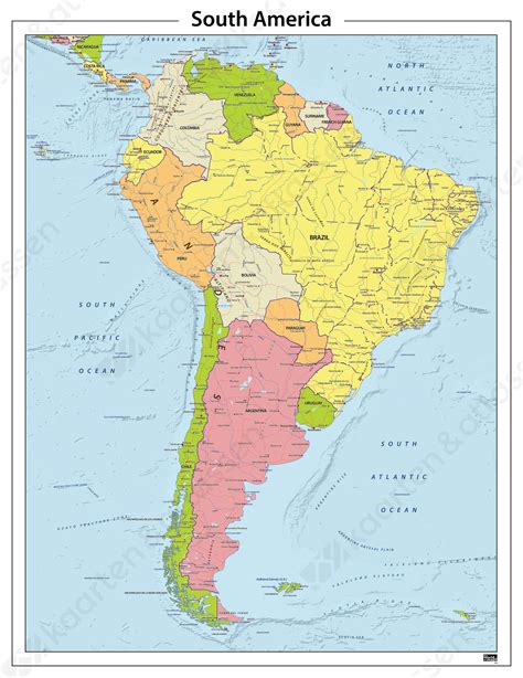 Digitale Zuid Amerika Staatkundige Kaart 604 Kaarten En Atlassennl