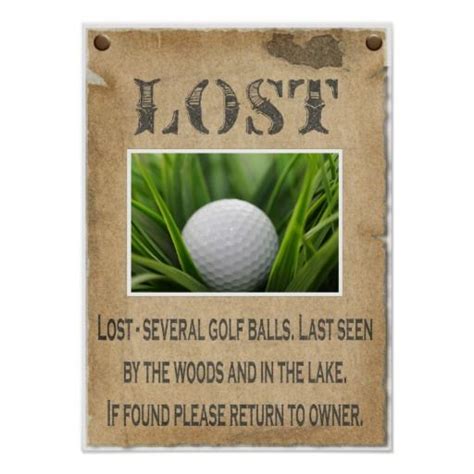 Lost Golf Ball Poster Zazzle