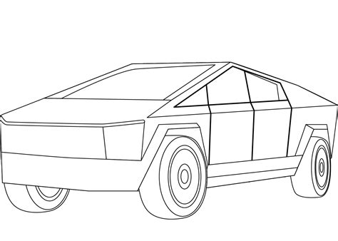 Tesla Cybertruck Coloring Page Colouringpages