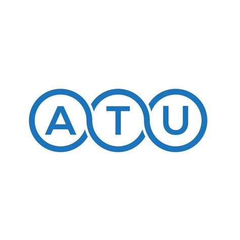 Atu Letter Logo Design On Black Background Atu Creative Initials