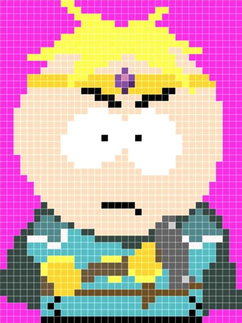 Butters Paladin South Park Stick Of Truth Pattern Pixel Art Pattern