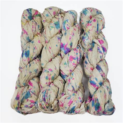 New Tye Dye Sari Silk Ribbon 100g Per Skein Sp 4 Etsy