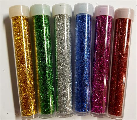 Glitter Shaker Tubes In 6 Assorted Vibrant Colours Glitter For Etsy