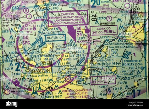 Portion Of Us Sectional Aeronautical Chart Showing Dayton Ohio And