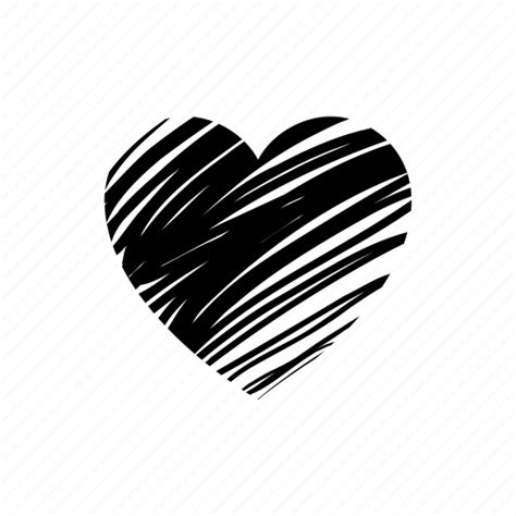 Hand Drawn Heart Love Outline Romantic Sketch Valentine Day Icon