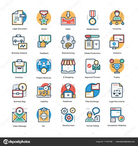 Collection Project Management Icons Set Stock Vector By ©prosymbols