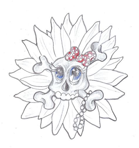 Girly Skull Flower By 2face Tattoo On Deviantart