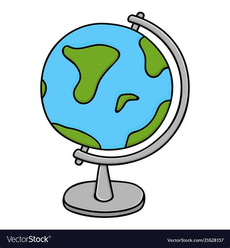 Globe Model Of Earth Colored Doodle Style Vector Image