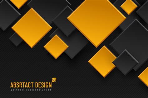 Abstract Geometric Background With Rhombus Shapes Black And Yellow