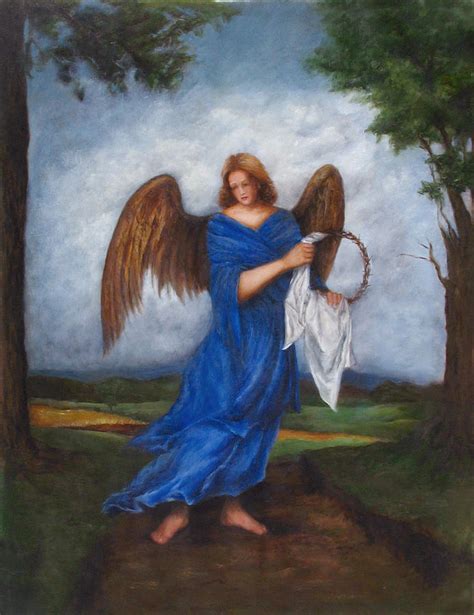 Angel Holding Crown Of Thorns Painting By Sylvia Castellanos