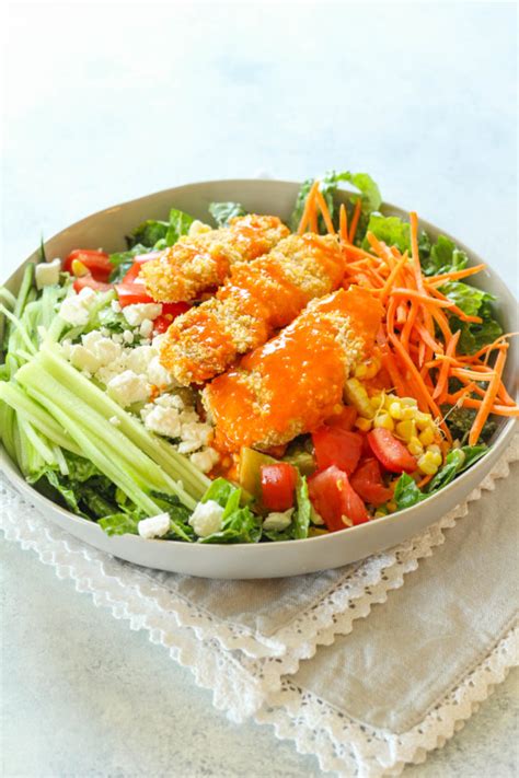 Crispy Buffalo Chicken Salad With Roasted Corn Zen And Spice