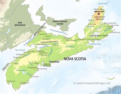 Map Of Nova Scotia And Surrounding Area