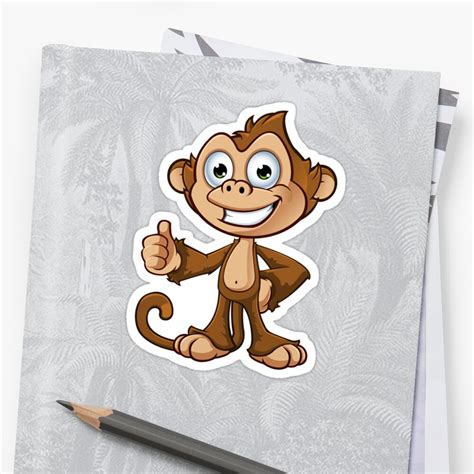 Cheeky Monkey Thumbs Up Stickers By Designwolf Redbubble