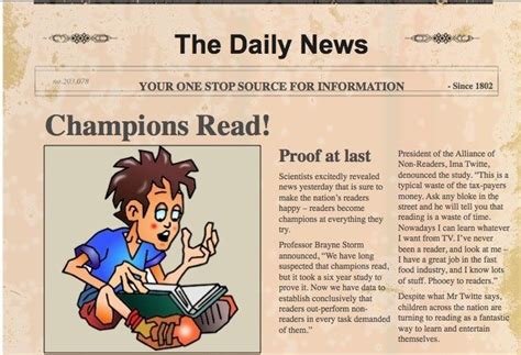 Newspaper Article Example For Kids Wagoll Newspaper By Sh2810