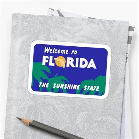 Welcome To Florida Road Sign Usa Sticker By Worldofsigns