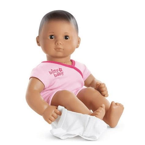 American Girl Bitty Baby 5 Brown Eyes Dark Brown Hair Tan Skin