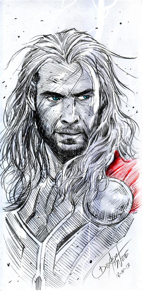 Thor Sketch By Dexterwee On Deviantart