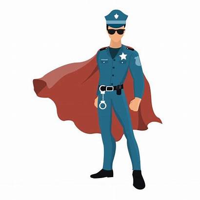 Cape Superhero Cartoon Policeman Freepik Premium Dessin