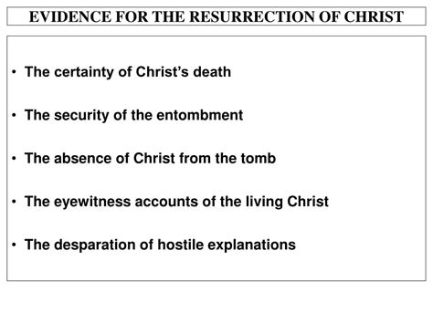 Ppt Evidence For The Resurrection Of Christ Powerpoint Presentation