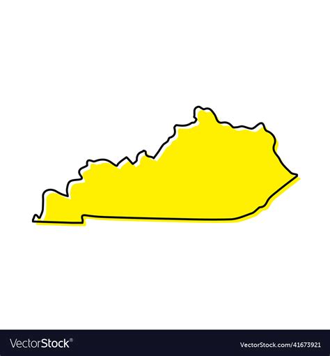 Simple Outline Map Of Kentucky Is A State Vector Image